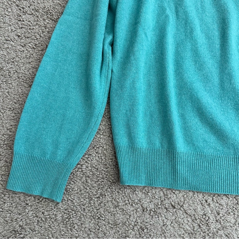 Jos. A. Bank Sweater Mens Size S Turquoise 100% Cashmere V Neck - Picture 3 of 9